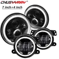 thumbnail image 1 of 7 Inch LED Headlamp Headlights & 4'' Fog Lights Combo Kit For 2005-2006 Jeep Liberty Limited Sport Utility 4-Door 2.8L, 1 of 14