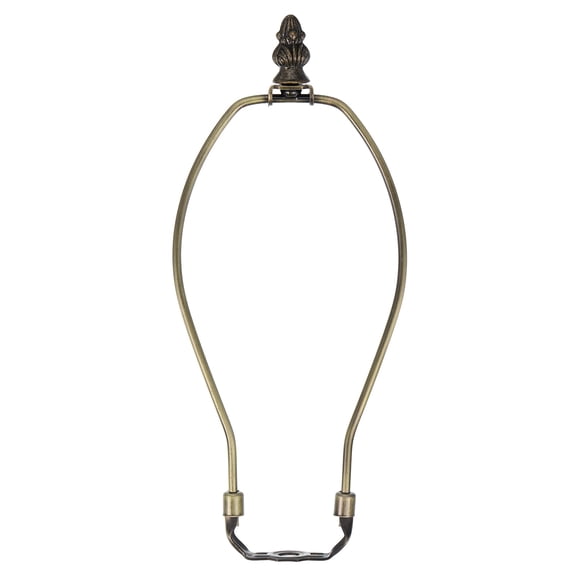 7 Inch Lamp Harp Kit with 0.7" Tall Solid Zinc Alloy Finial, 1 Set Heavy Duty Bracket with Standard Saddle & Finial Detachable Shade Holder for Table Floor Lamps, Bronze