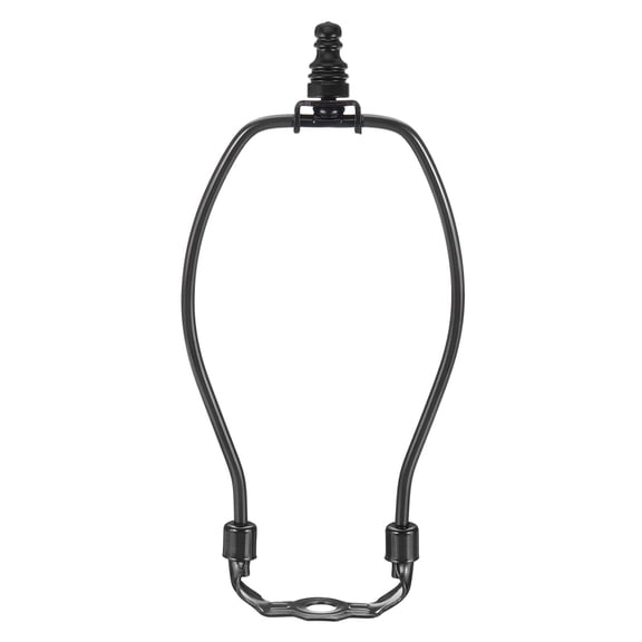 7 Inch Lamp Harp Kit with 1" Tall Iron Finial, 1 Set Heavy Duty Bracket with Standard Saddle & Finial Detachable Shade Holder for Table Floor Lamps, Black