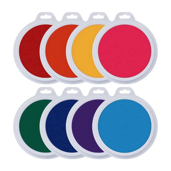 7 Inch Large Washable Ink Pads Vibrant Rainbow Stamp Pads for Handprint & Footprint Art, Crafting on Paper, Fabric