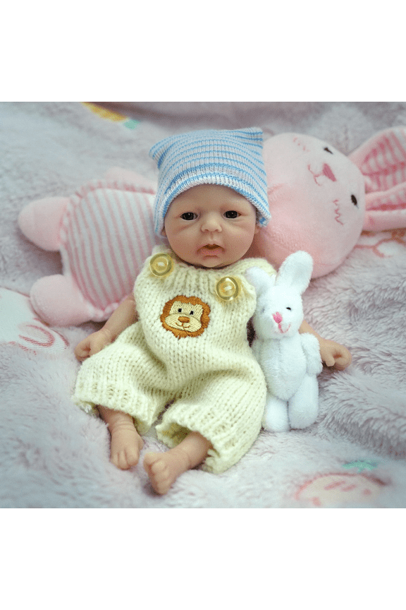 7 Inch Lifelike Reborn Baby Boy Doll - Full Body Silicone Micro Preemie, Realistic Newborn Doll Gift for Kids, Collectors & Children Ages 3+