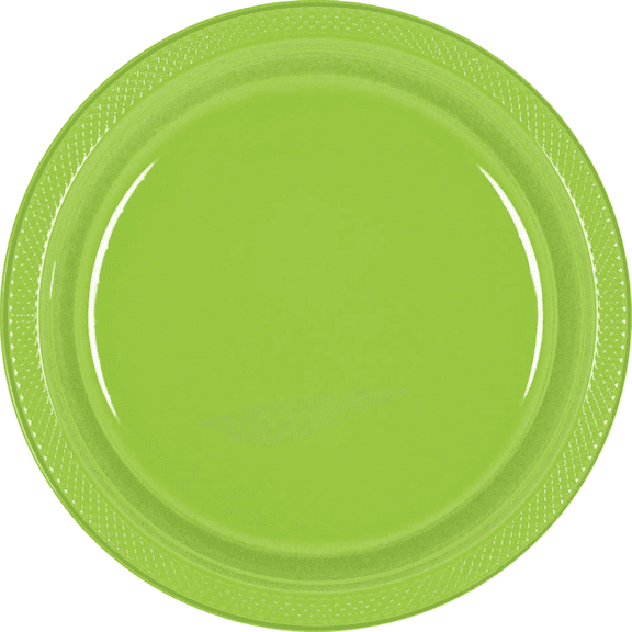 7-Inch Lime Green Kiwi Plastic Plates, 20-Pack  Durable Disposable Party Plates for Events & Gatherings