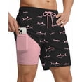 thumbnail image 1 of 7 Inch Men Swim Trunks 2 in 1 with Compression Breathable Liner Quick Dry Stretch Zipper Pockets Summer Beach Shorts for Cruise Beach Pool Board, 1 of 6