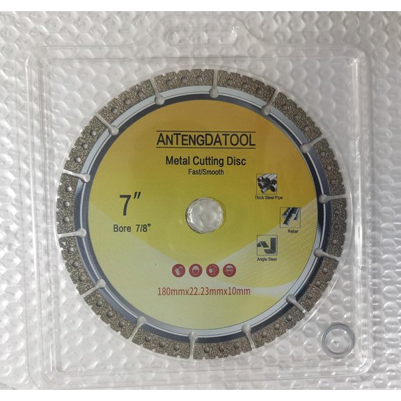 7 Inch Metal Cutting Diamond Blade, 180mm Cut Off Wheel 7/8"-5/8"  for Cast Iron Rebar Carbide Stainless Steel by