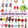 thumbnail image 1 of 7 Inch Mini Desktop Goose Costume with Rhinestone Crown, Necklace and Tutus, Magnetic Goose Keychain Outfit, Princess Figurine Costume for Desktop Goose, Cute Gift Idea for Collectors, HAODEJW, 1 of 8