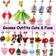 thumbnail image 1 of 7 Inch Mini Desktop Goose Costume with Rhinestone Crown, Necklace and Tutus, Magnetic Goose Keychain Princess Costume, Figurine Desktop Decor, Cute Gift Idea for Goose Collectors, HAODEJW, 1 of 7