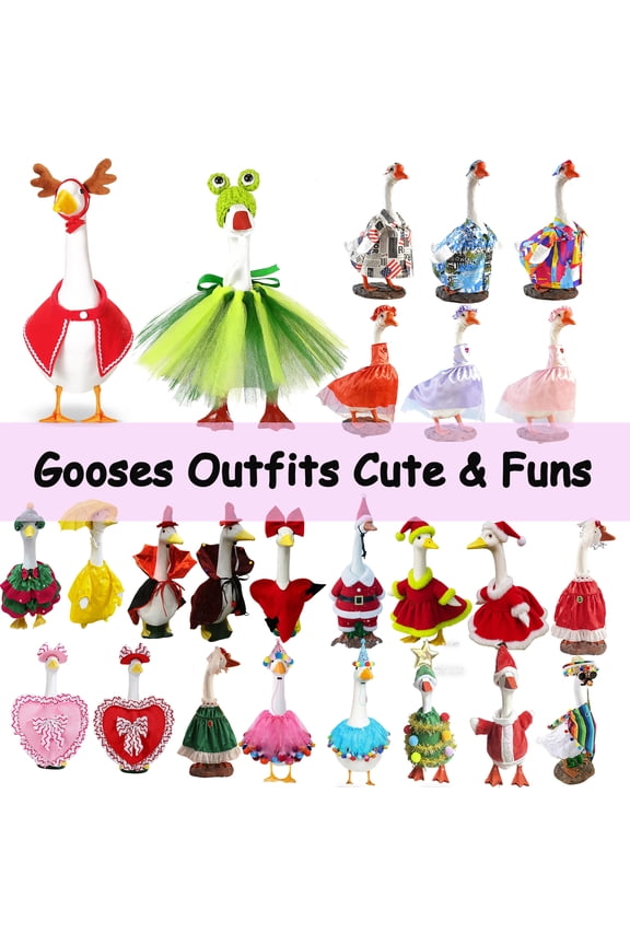 7 Inch Mini Desktop Goose Costume with Rhinestone Crown, Necklace and Tutus, Magnetic Goose Keychain Princess Costume, Figurine Desktop Decor, Cute Gift Idea for Goose Collectors, HAODEJW