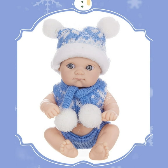 7-Inch Mini Enamel Doll, PVC Cloth Body Removable Clothes, Soft Huggable Stuffed Toy, Social Skill Pretend Play, Washable Girl Companion Gift