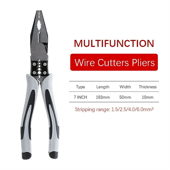 7 Inch Multifunction Pliers Set Combination Pliers Stripper/Crimper/Cutter Heavy Duty Wire Pliers Diagonal Pliers Hand Tools ,Durability That Lasts