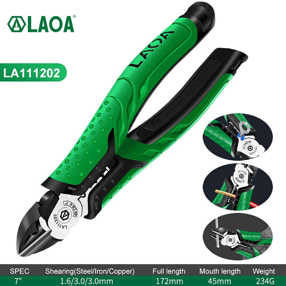 7-Inch Multifunctional Diagonal Cutting Pliers, Needle-Nose Pliers, Long Nose Pliers, Side Cutters, Cable Cutters, Professional Electrician's Manual Tools, Electrical Pliers
