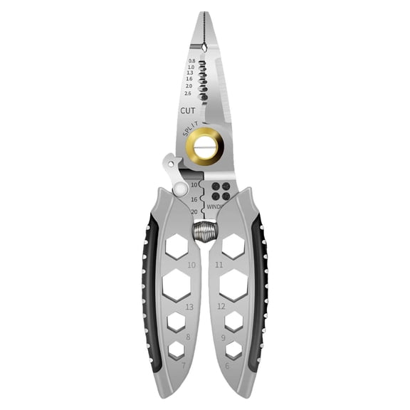 7 Inch Multipurpose Wire Stripper Tool 2024 Wire Strippers And Crimping Tool 4 In 1 Wire Strippers Stripping Cutting Crimping Splitting Edge 1/4 Baseboard Corner Molding Trim Angle Divider Corner