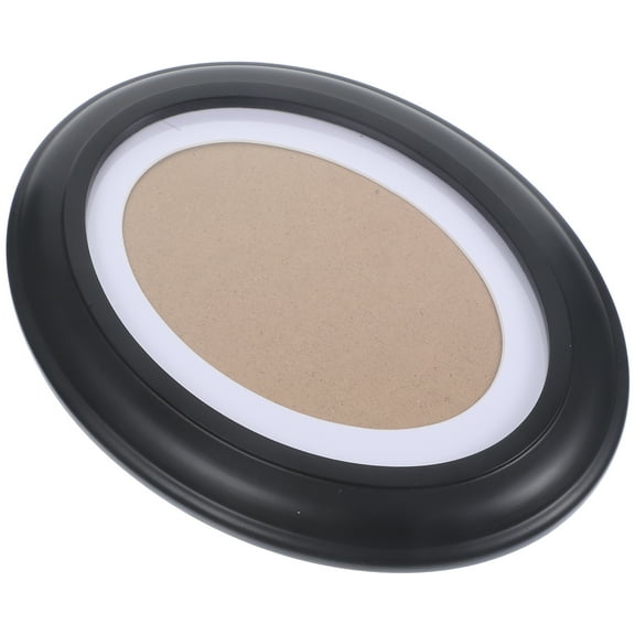 ULTNICE Oval Shape Picture Frame Wall Hanging Photo Frame Wood Black 1Pcs
