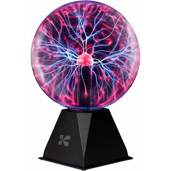7 Inch Plasma Ball Lamp - Touch and Sound Sensitive Electric Globe with Lightning Effects Plug-in Energy for Parties, Room Decor, STEM Learning Static Electricity Sphere Kids