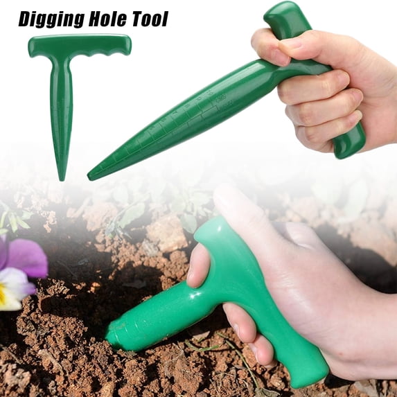 7 Inch Hand Dibber - and Bulb Planter Tool for Gardening, Hole Digger for Planting Tulips, Daffodils, Crocus, and Self-Watering Stakes