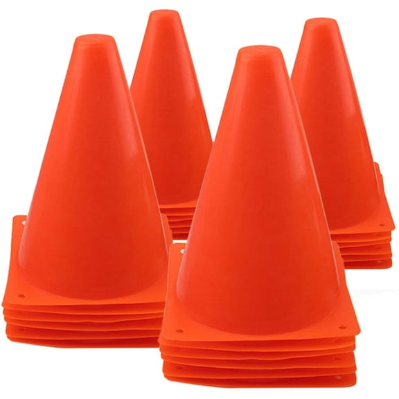 7 Inch Plastic Traffic Cones Sport Training Agility Marker Cone for Soccer, Skating, Football, Basketball, Indoor and Outdoor Games