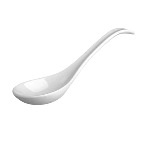 7 Inch Porcelain Asian Soup Spoons Set, Multi-Purpose Ceramic Spoon for Ramen Pho Wonton Noodles, Chinese Japanese Style Tableware, Dishwasher Safe