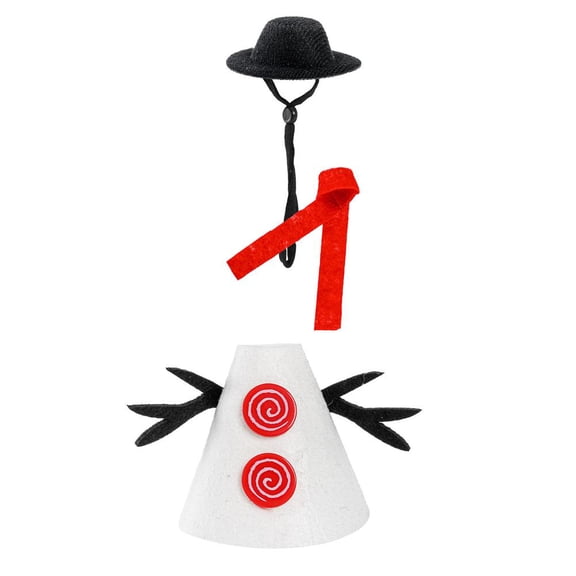 7 Inch Porch Goose Turkey Outfits, Lawn Goose Christmas Costume with Hat, Cute Ornaments Garden Costume Small Statue, Holiday Outdoor Garden Yard Patio Decoration