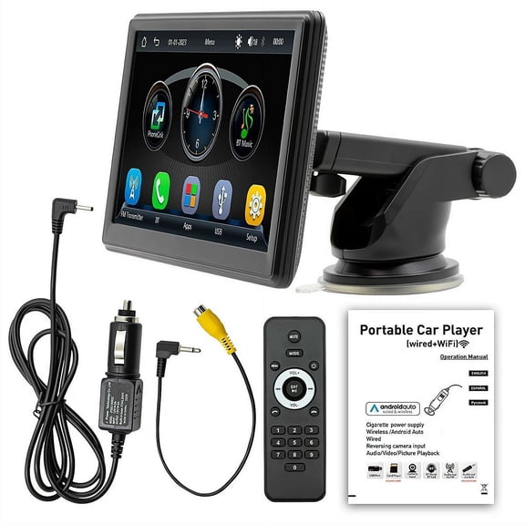 7 Inch Portable Car MP5 Player, Wireless & Wired Car-Play, HD Touchscreen with Backup Camera