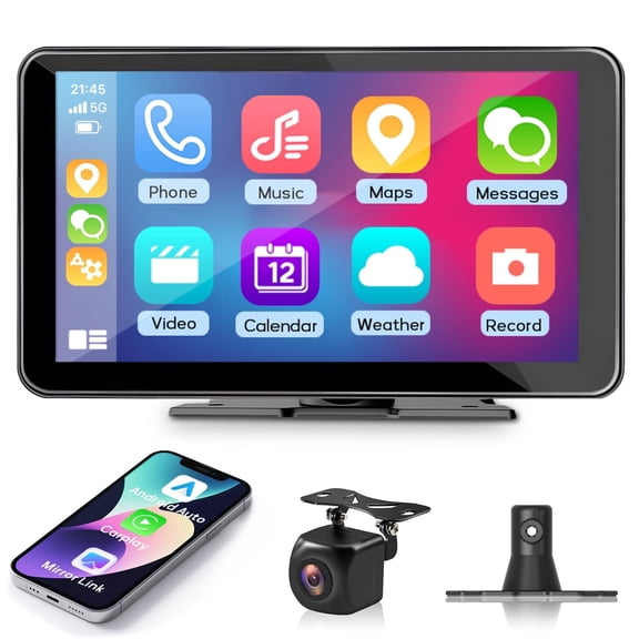 MIMQO Portable Car Touchscreen Multimedia Player DS-2025 Wireless Phone Mirroring Backup Camera Input 7 Inch