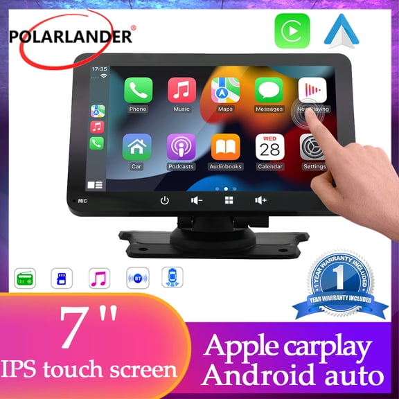 7 Inch Portable Wireless Apple CarPlay Android Auto Touch Screen Car Stereo with Mirror Link Bluetooth