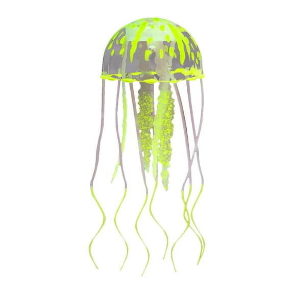 7 Inch Purple Fluorescent Simulation Jellyfish, Glowing Pool Aquarium Decor with Suction Cup, Fish Tank Swimming Pool Decoration
