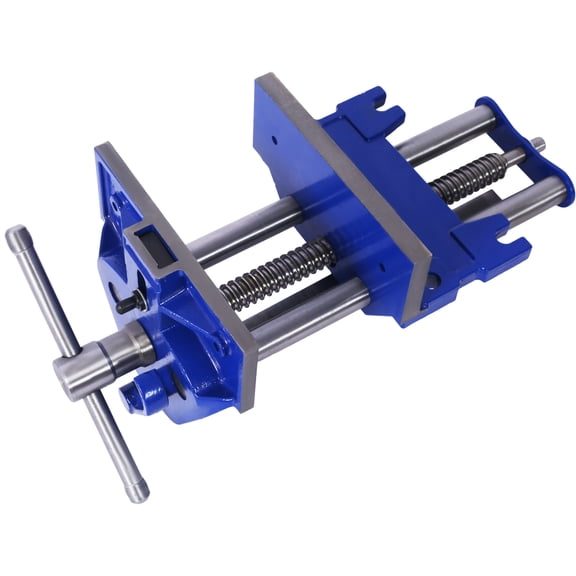 7 Inch Quick Release Woodworking Vise with Heavy-Duty Cast Iron for Bench, Blue Steel Rapid Action Lever for Fast Adjustments
