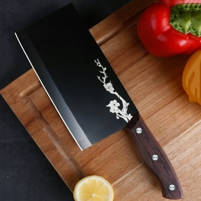 7 Inch Razor Sharp Stainless Steel Heavy Duty Meat Cleaver Knife, Profession Chinese Knife, Ergonomic Handle, Effortless Meat & Bone Cutting, Perfect for Kitchen Cooking