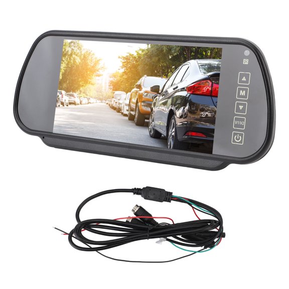 7 Inch Rearview Mirror HD Car Display Monitor 12V to 40V backup Camera Screen Universal for Heavy Trucks Vans / 17.78 cm