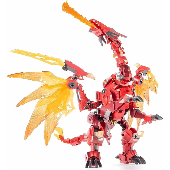 7Inch Red 2in1 WingedPhoenixStyle Transformable Mecha, MultiJoint Articulated HobbyDisplay Action Figure
