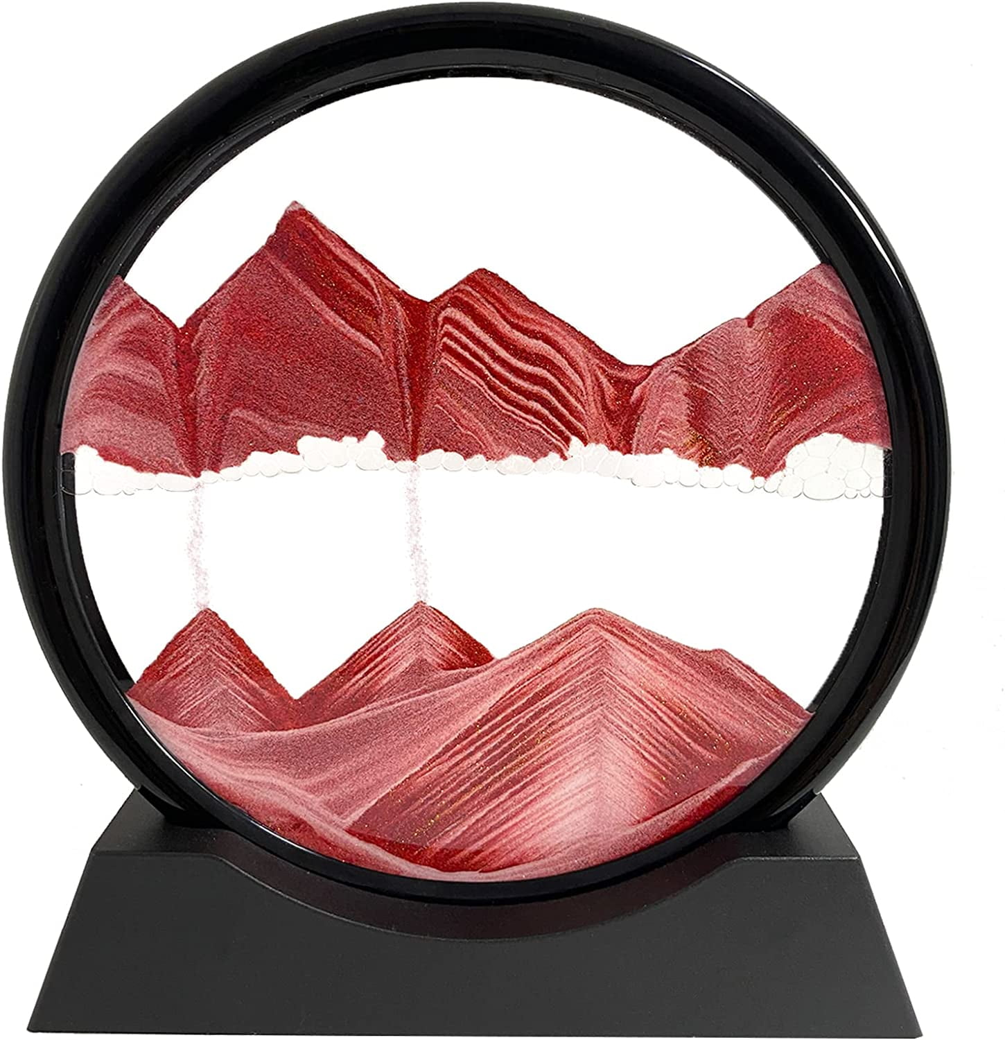 7 Inch Red Moving Sand Art Picture Liquid Motion Decor 3D Deep Sea ...