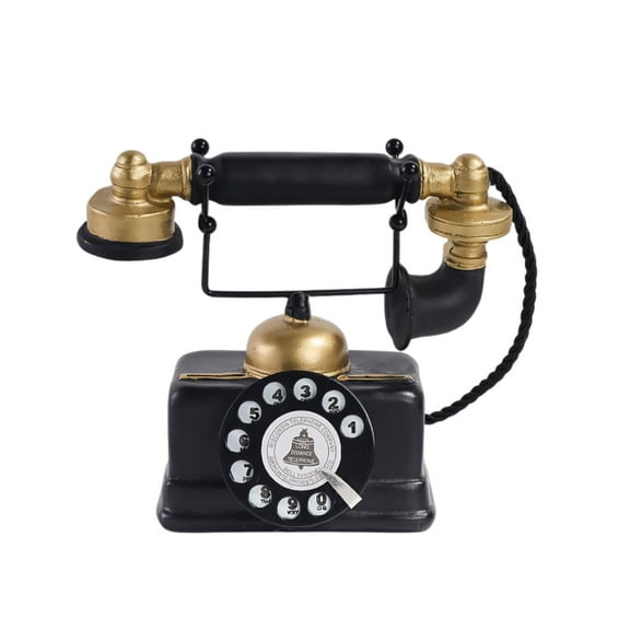 7 Inch Desktop Ornament Retro Phone European Resin Dialing Decoration for Home and Coffee Bar Displays Decorative Props for Living Room or Bedroom