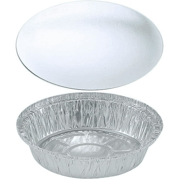 7-Inch Round Aluminum Foil Pans with Board Lids – Disposable Take-Out Food Containers, Oven, Steam Table, Roasting & Baking Safe:20CT