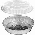thumbnail image 1 of 7-Inch Round Aluminum Foil Pans with Dome Lids – Disposable Take-Out Food Containers, Oven, Steam Table, Roasting & Baking Safe:20CT, 1 of 7