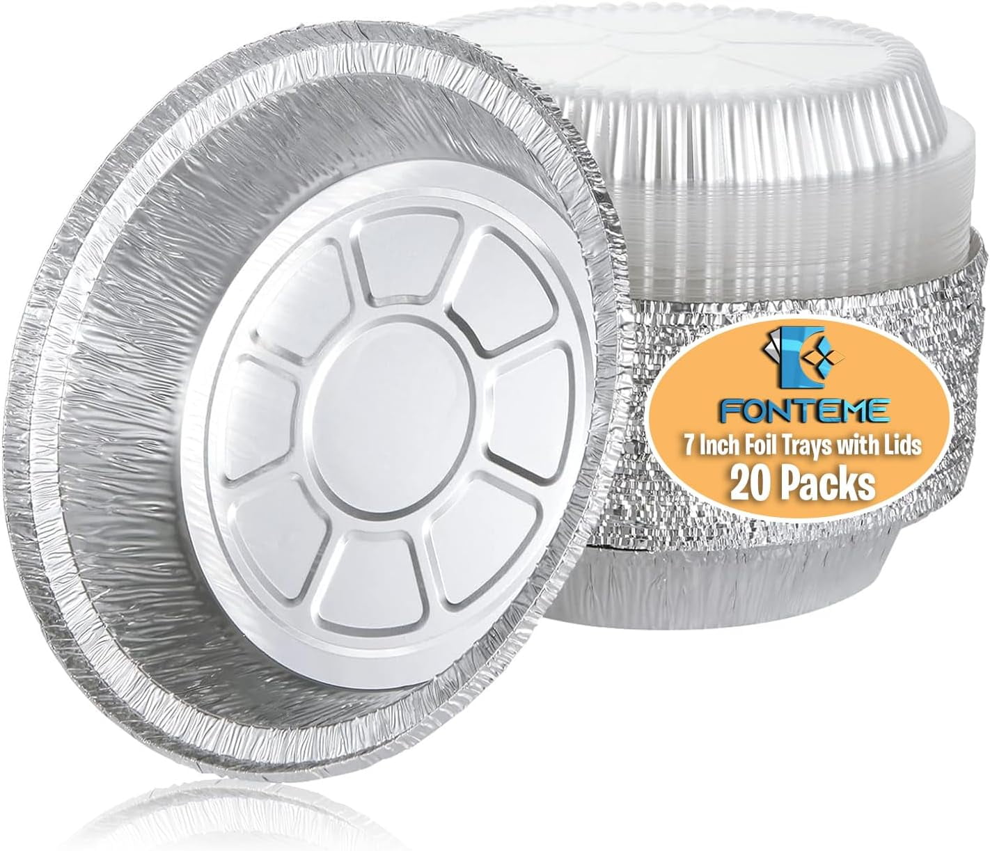 7 Inch Round Foil Cake pans With Lids 20 PK Walmart