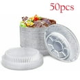 thumbnail image 1 of 7-Inch Round Foil Pans with Plastic Dome Lids, Disposable Aluminum Tin for Roasting, Baking, or Cooking, 50-Pack, 1 of 6