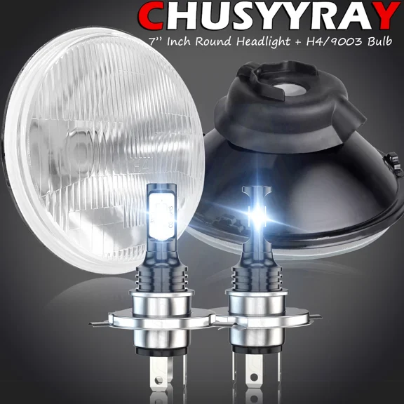 7 Inch Round LED Headlight H4/9003 Hi/Lo Beam for Chevy Express Cargo Van 1500 2500 3500