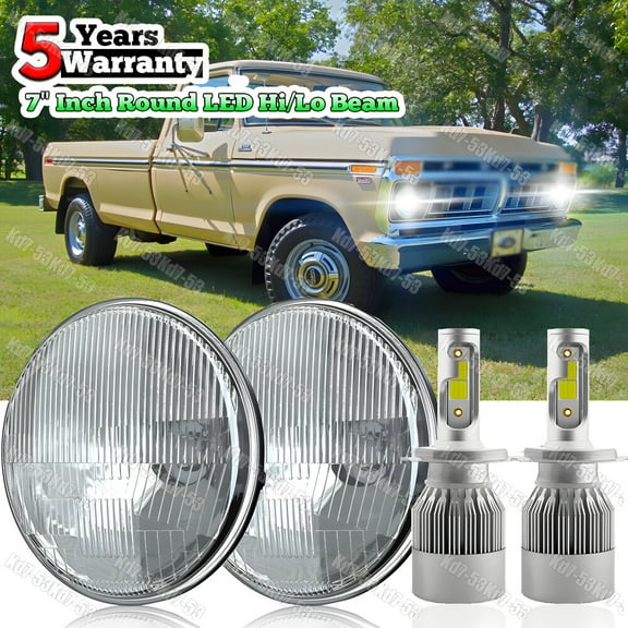 7 Inch Round LED Headlights For 1953-1977 Ford F 100 F 250 F 350 Pickup