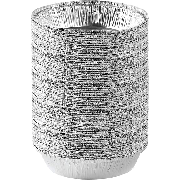 7'' Inch Round Tin Foil Pans Disposable Aluminum, Freezer & Oven Safe - For Baking, Cooking, Storage, Roasting, & Reheating, Pack of 20