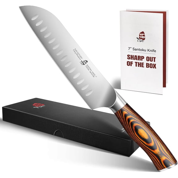 7 Inch Santoku Chef Knife for Vegetable Chopping and Meat Dicing High Carbon Steel Ergonomic Handle