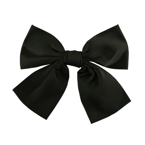 7 Inch Satin Floppy Hair Bow (Black)