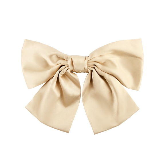 7 Inch Satin Floppy Hair Bow (Champagne)