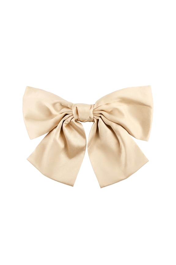 7 Inch Satin Floppy Hair Bow (Champagne)