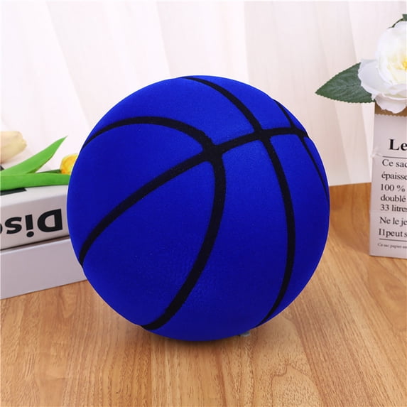 7 Inch Silent Basketball High Density Foam No Noise Indoor Dribbling Training Ball for Quiet Exercise and Skill Development Blue