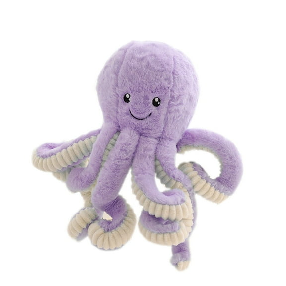 7-Inch Smiling Octopus Plush - Soft Purple Stuffed Animal for Kids Gift & Decor