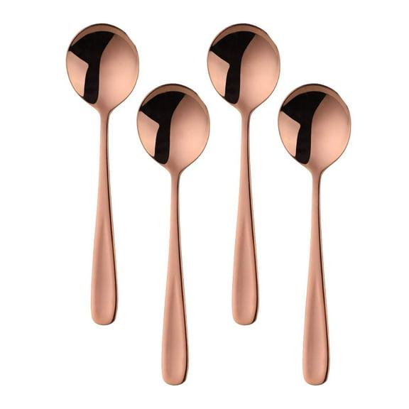 7-Inch Soup Spoons, Baikai Bouillon Spoon,18/10 Stainless Steel Finished Table Dinner Spoons Set of 4
