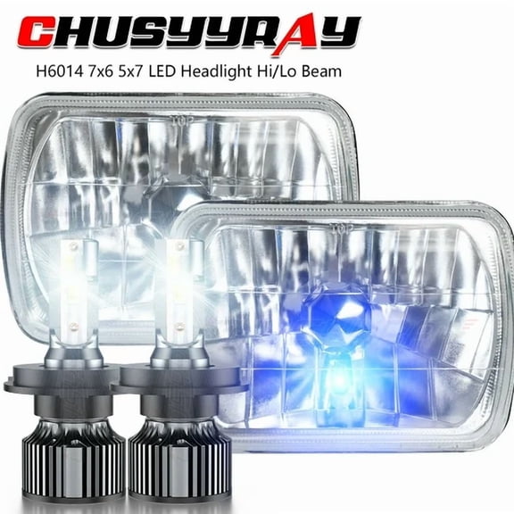 7 Inch Square Headlights Clear Glass Lens H4 Bulbs 50W For Honda Fit EX-L 2019-2020