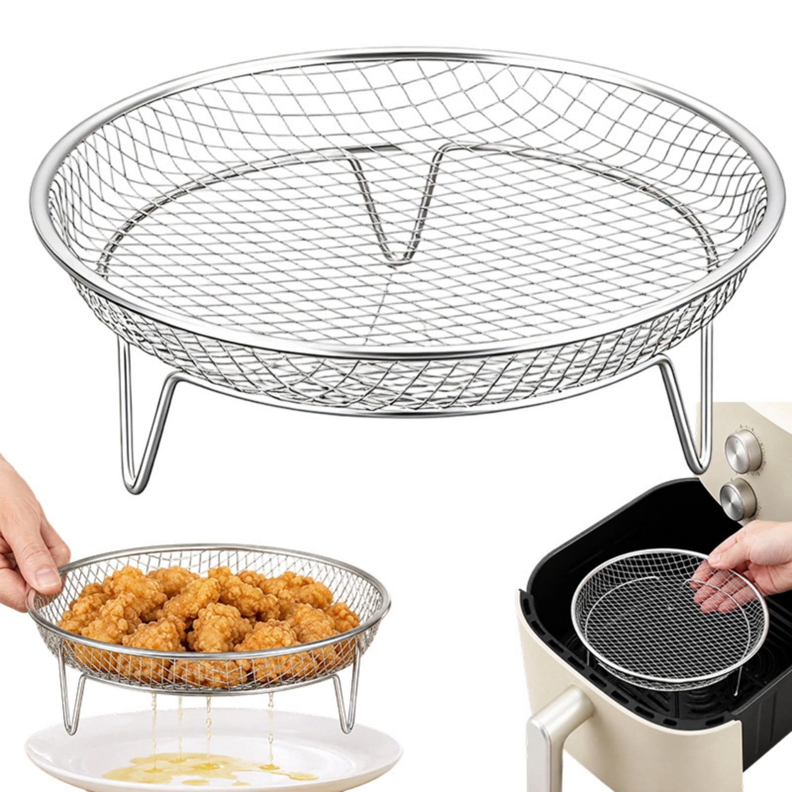 7 Inch Stainless Steel Baking Cooling Rack, Stackable Air Fryer Rack ...