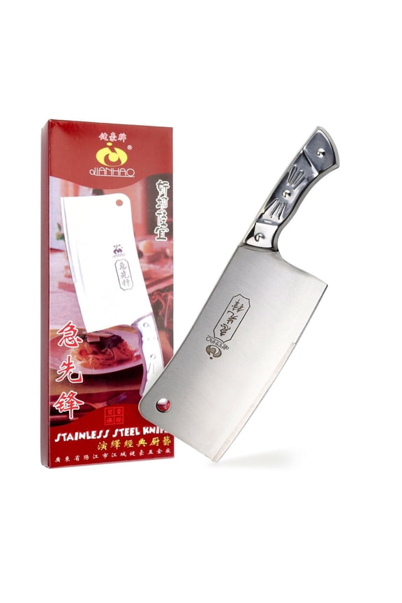 7-Inch Stainless Steel Kitchen Cleaver Knife for Home and Restaurant Use