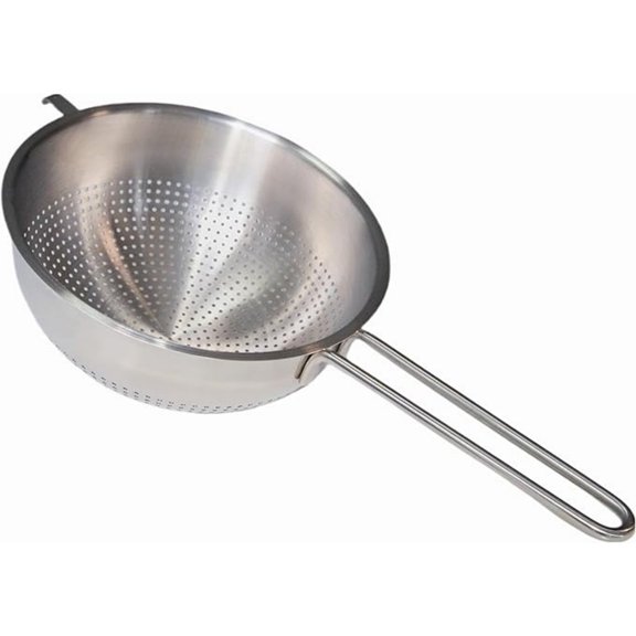 7-Inch Stainless Steel Strainer Colander with Handle, 1.5 Qt, Small, Ideal for Draining, Straining or Rinsing, Rivet-free Design, Easy to Clean