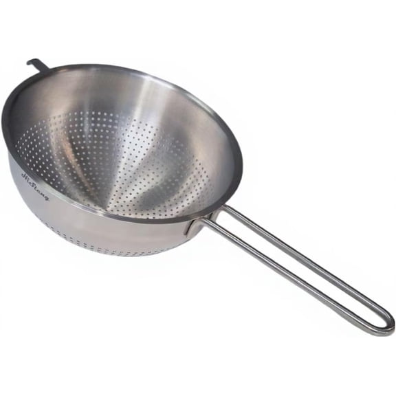 7-Inch Stainless Steel Strainer Colander with Handle, 1.5 Qt, Small, Ideal for Draining, Straining or Rinsing, Rivet-free Design, Easy to Clean
